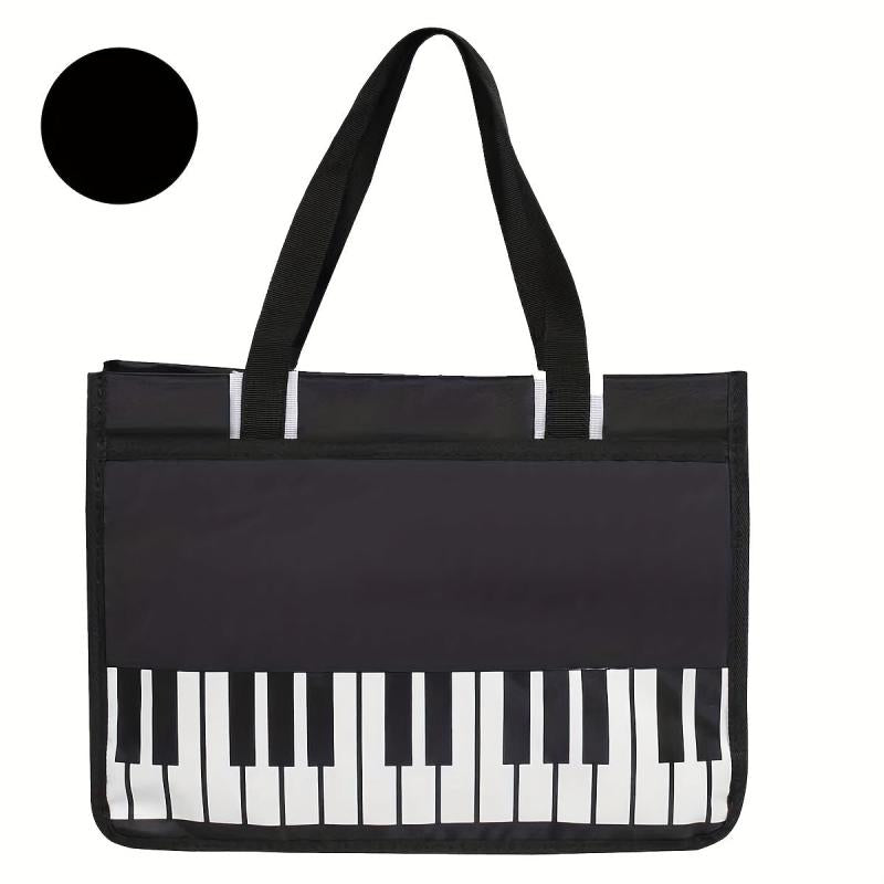 Piano Keys Handbag Waterproof Nylon Cloth Women Casual Shoulder Bag