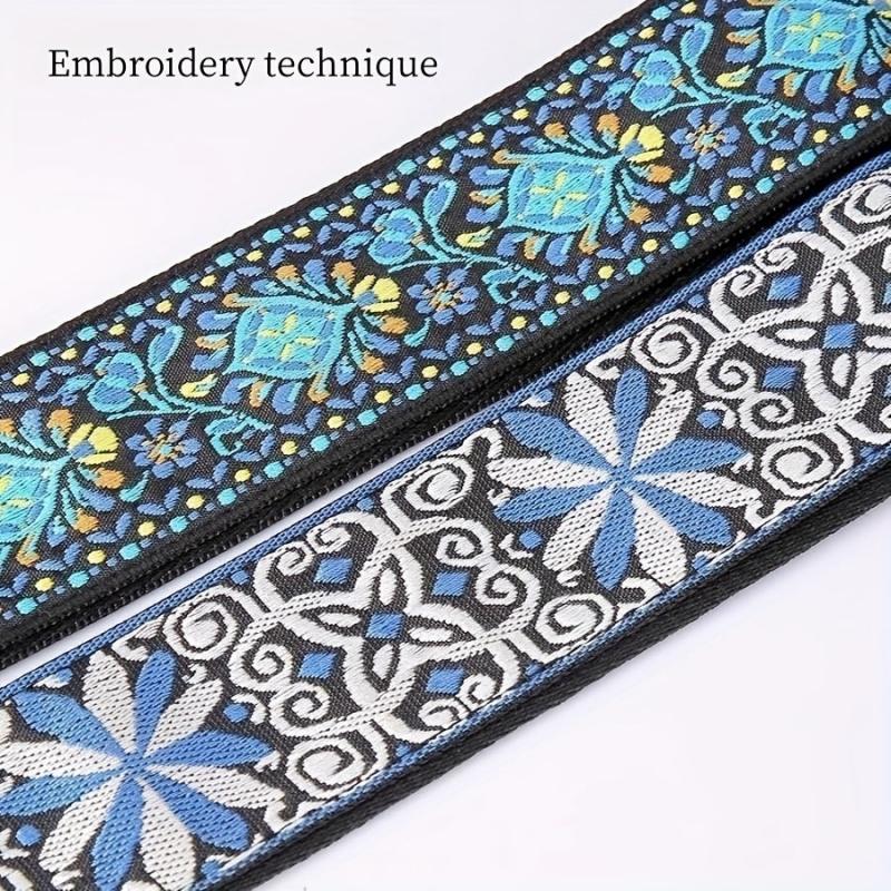 2pcs Embroidered Guitar Straps w/ Free Hook