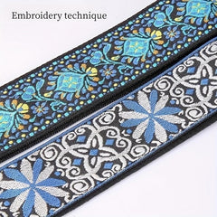 2pcs Embroidered Guitar Straps w/ Free Hook