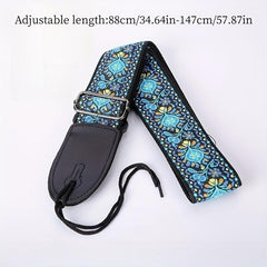 2pcs Embroidered Guitar Straps w/ Free Hook