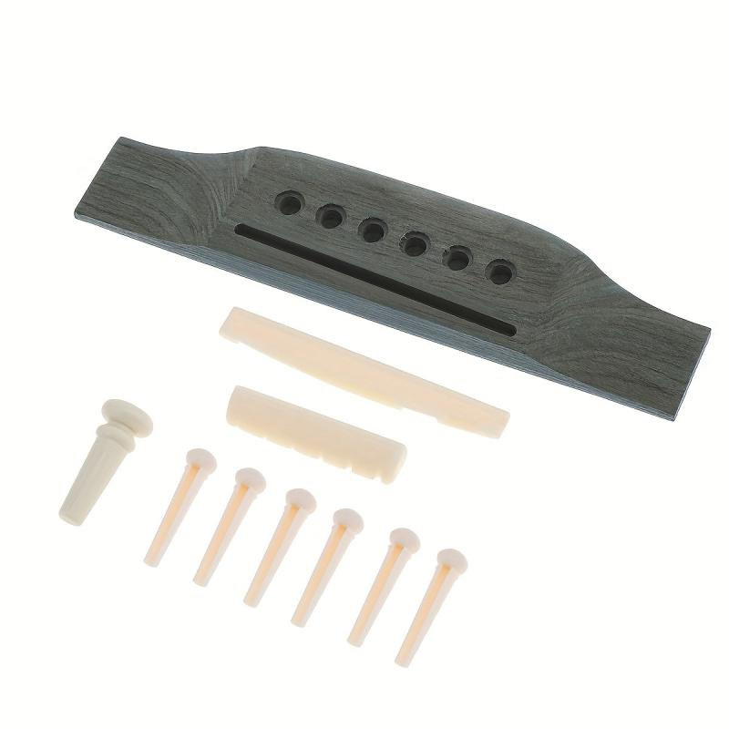 Wooden Guitar Bridge Pins Saddle Nut Set for 40 41 Inches Acoustic Guitar
