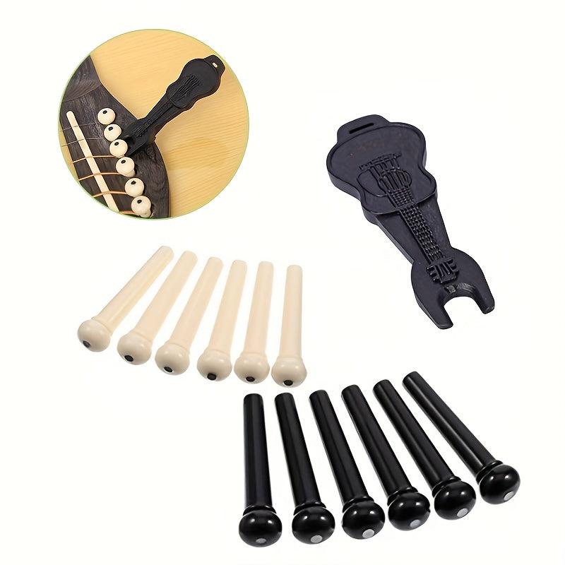 6pcs Guitar Bridge Pins Set with Puller