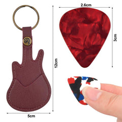 Leather Guitar Picks Holder Keychain Store Carry Picks On the Go