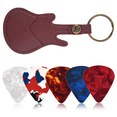 Leather Guitar Picks Holder Keychain Store Carry Picks On the Go