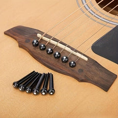 12 Pcs Acoustic Guitar Bridge Pins Set + Puller Remover & Saddle Nut Pegs
