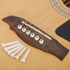 12 Pcs Acoustic Guitar Bridge Pins Set + Puller Remover & Saddle Nut Pegs