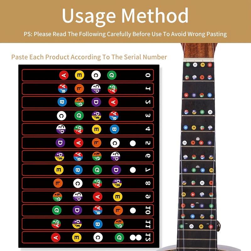 Ukulele Fingerboard Stickers for Fast Learning - 23in & 26in Ukuleles