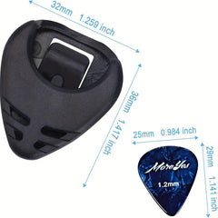 42pcs Guitar Picks Set 7 Thicknesses Acoustic Electric Bass 2 Pick Holders