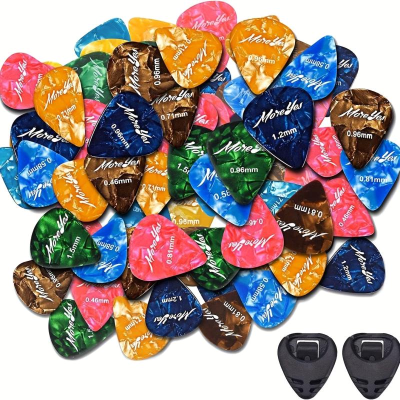 42pcs Guitar Picks Set 7 Thicknesses Acoustic Electric Bass 2 Pick Holders