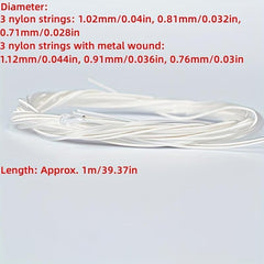 6pcs Nylon Silver Strings Set For Classical Guitar