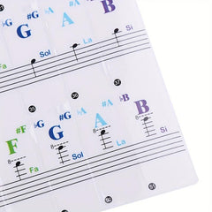 88 61 54 49 37 Keys Piano Sticker Transparent Keyboard Notes Sticker