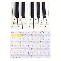 88 61 54 49 37 Keys Piano Sticker Transparent Keyboard Notes Sticker