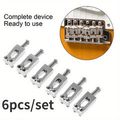 6pcs Guitar Tremolo Saddles Long Life Wear Resistant Guitar Bridge Saddle