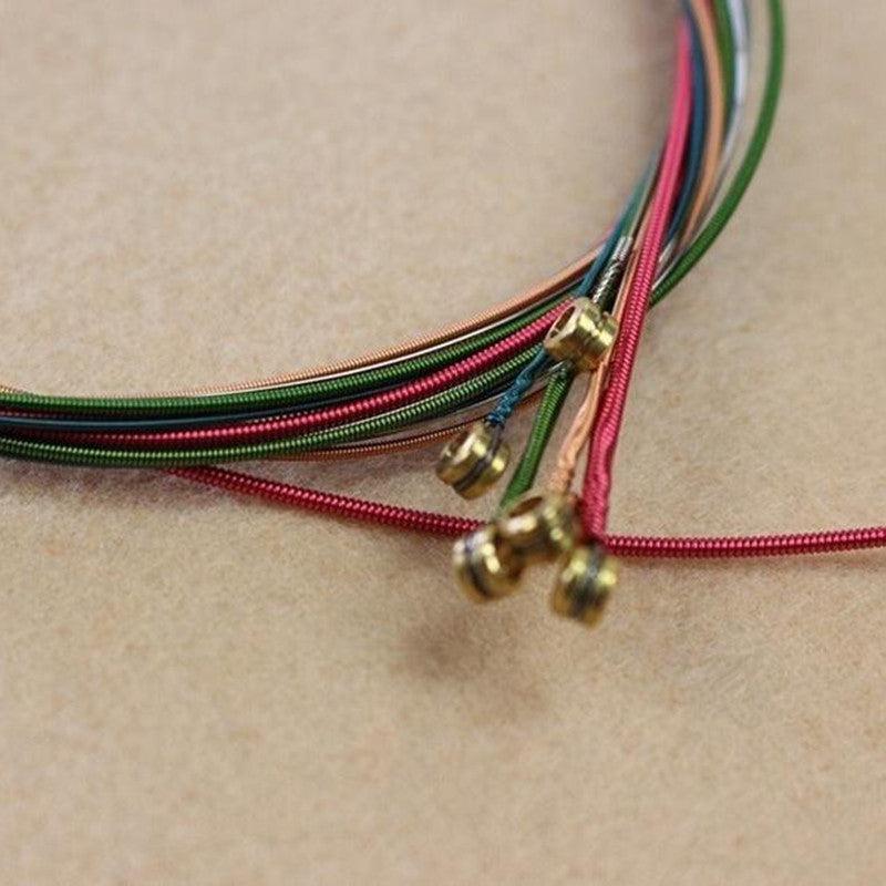 6pcs Rainbow Guitar Strings Acoustic Classic Guitars Gift Birthdays Easter
