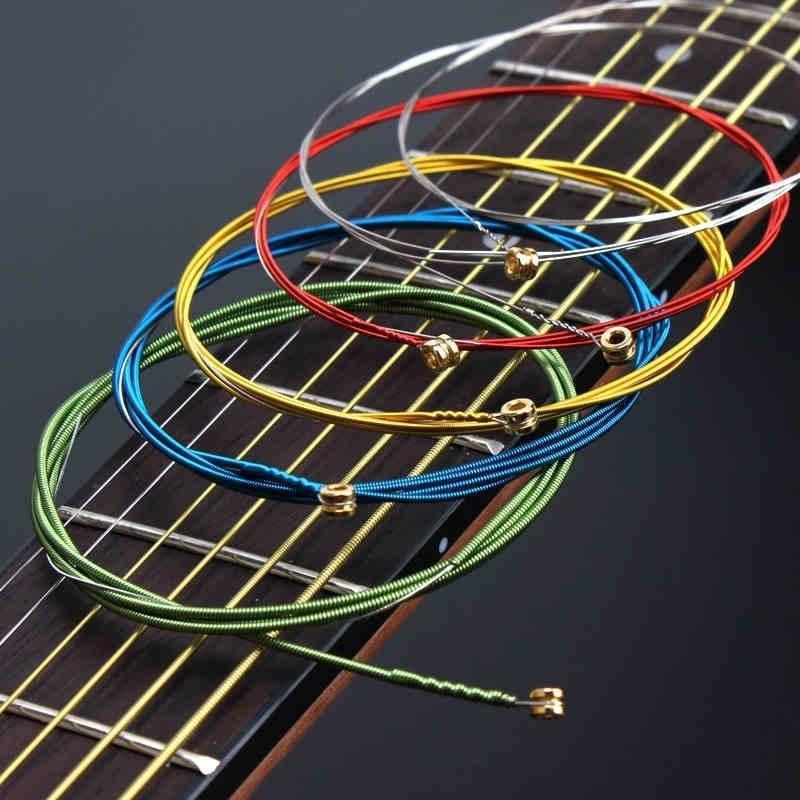 6pcs Rainbow Guitar Strings Acoustic Classic Guitars Gift Birthdays Easter