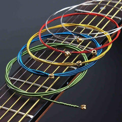 6pcs Rainbow Guitar Strings Acoustic Classic Guitars Gift Birthdays Easter