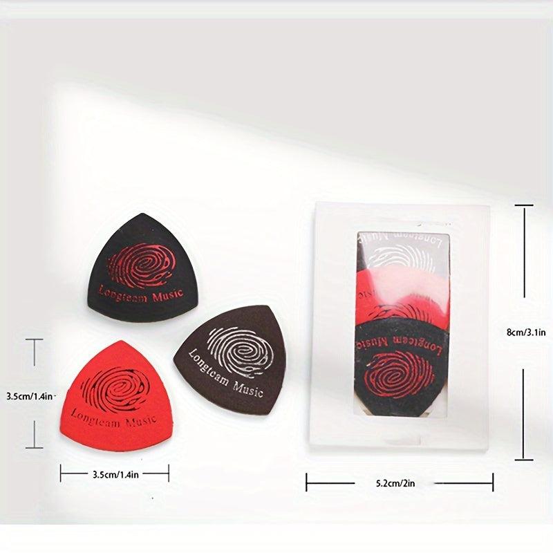 3pcs Ukulele Faux Leather Soft Plectrum & Finger Pick Accessories