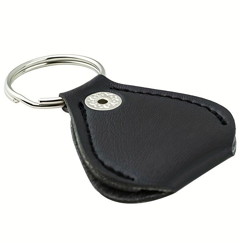 Leather Guitar Pick Bag Clip Keychain