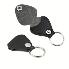 Leather Guitar Pick Bag Clip Keychain