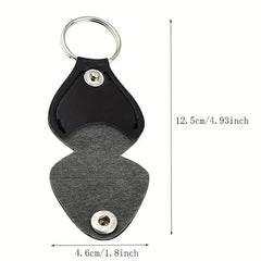 Leather Guitar Pick Bag Clip Keychain