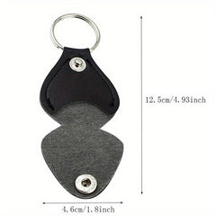 Leather Guitar Pick Bag Clip Keychain