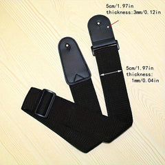 Guitar Strap PU Faux Leather Canvas Woven Strap Sturdy Durable Beginners