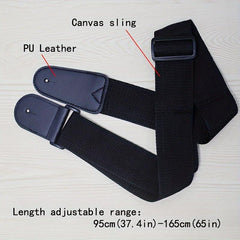 Guitar Strap PU Faux Leather Canvas Woven Strap Sturdy Durable Beginners