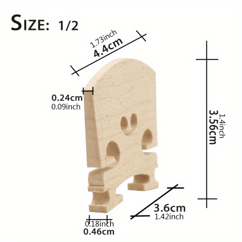High Maple Violin Bridge 4/4-1/8 Sizes
