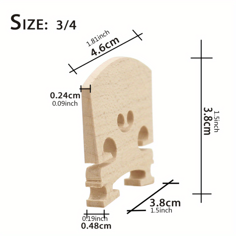 High Maple Violin Bridge 4/4-1/8 Sizes