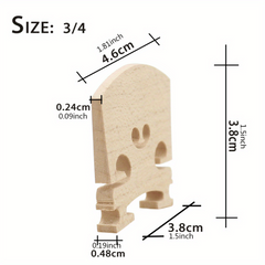 High Maple Violin Bridge 4/4-1/8 Sizes