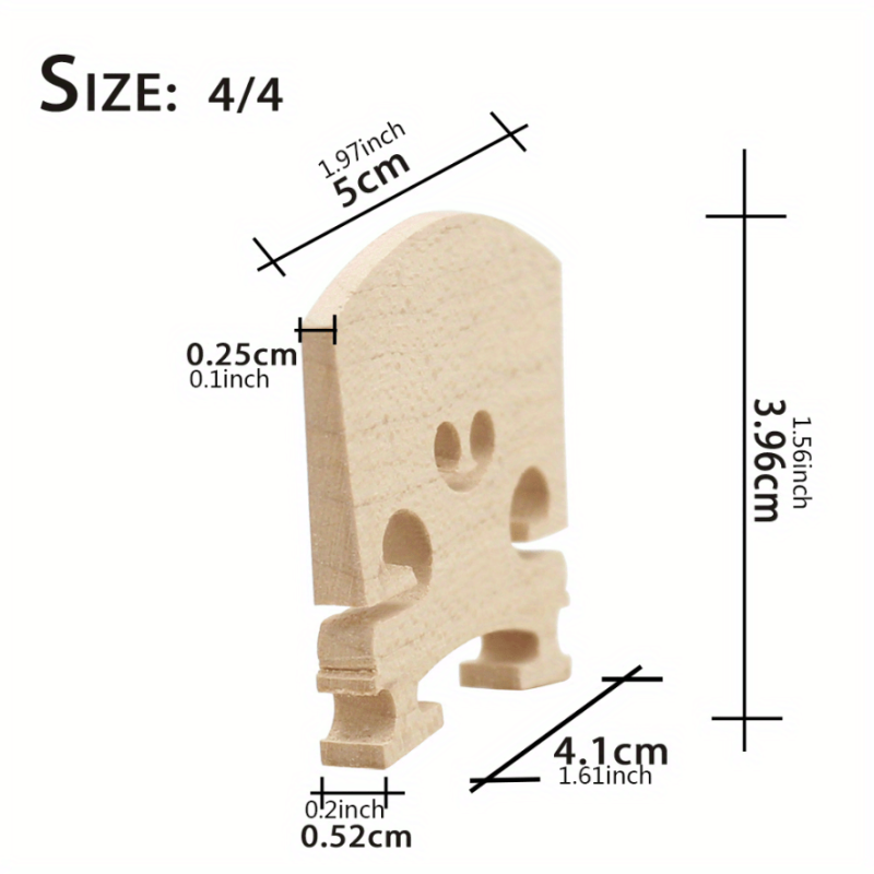 High Maple Violin Bridge 4/4-1/8 Sizes