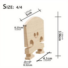 High Maple Violin Bridge 4/4-1/8 Sizes