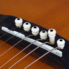 Plastic Acoustic Guitar Bridge Pins 6pcs Ivory