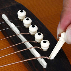 Plastic Acoustic Guitar Bridge Pins 6pcs Ivory
