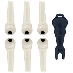 Plastic Acoustic Guitar Bridge Pins 6pcs Ivory