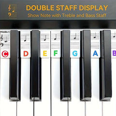 Piano Electronic Organ Silicone Keyboard Sticker Beginner Guide 88 Keys