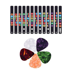 Guitar Scale Beginner Fingerboard Sticker & 5 Random Picks