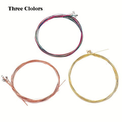 6 Pcs Folk Acoustic Guitar Strings Brass Rose Copper 010
