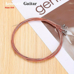 6 Pcs Folk Acoustic Guitar Strings Brass Rose Copper 010
