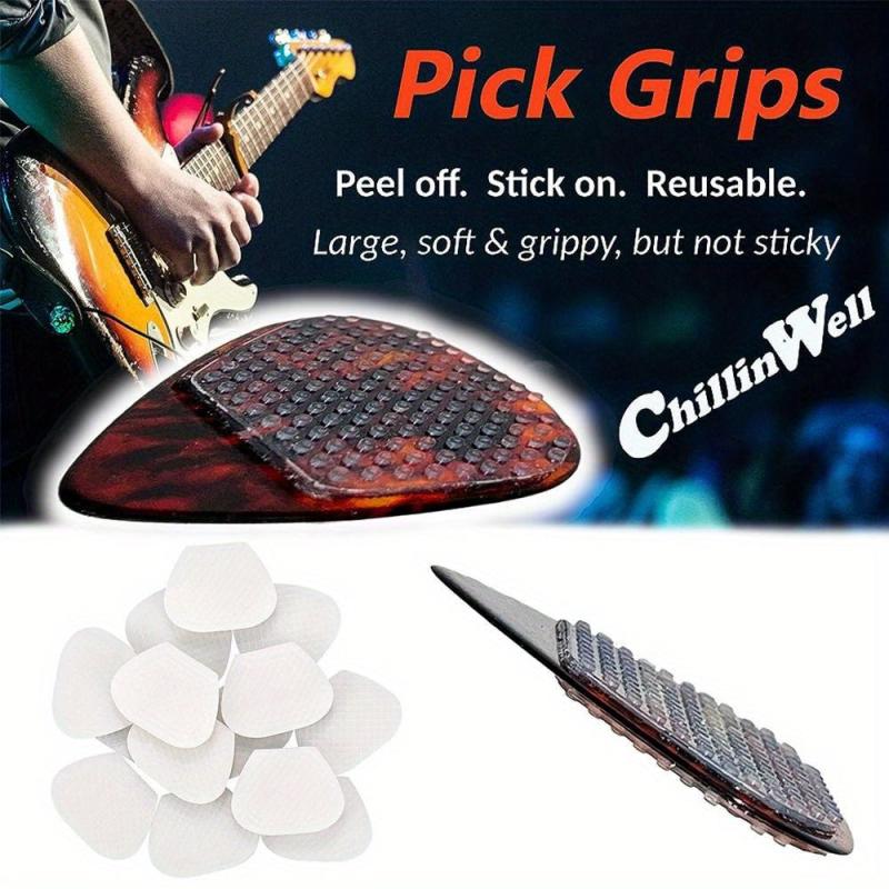 16pcs Non Slip Guitar Pick Grips Washable Silicone Durable Reusable Stickers