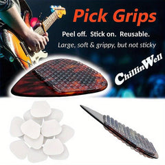 16pcs Non Slip Guitar Pick Grips Washable Silicone Durable Reusable Stickers