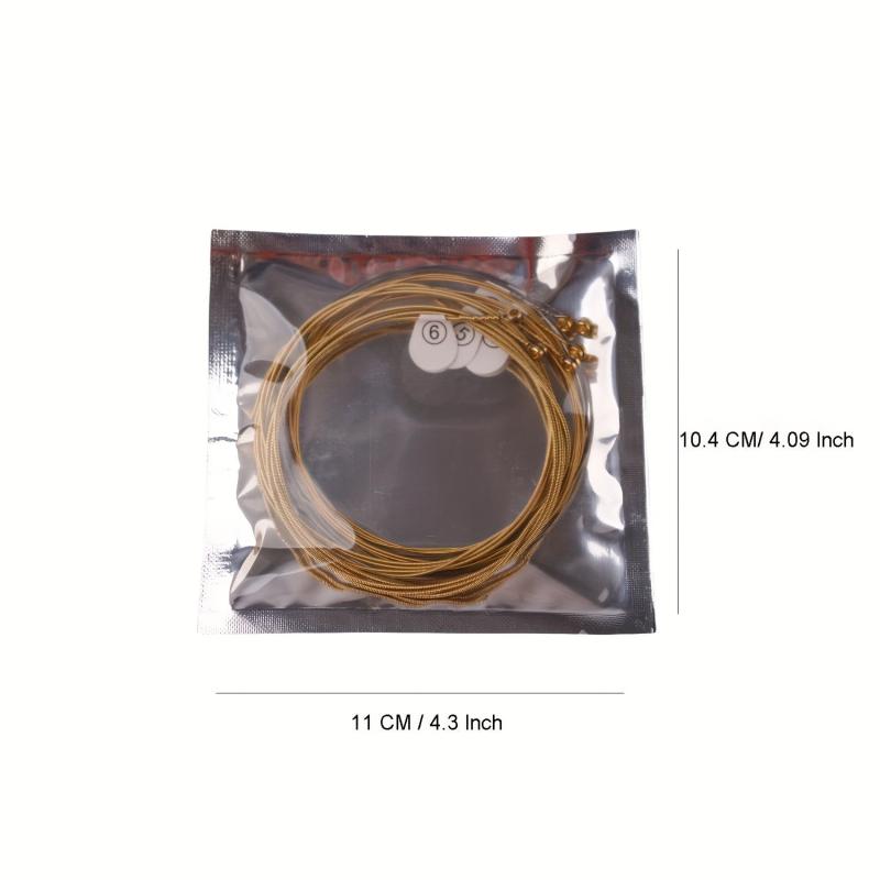 6pcs Acoustic Guitar Strings Brass Hexagonal Steel Core Strings