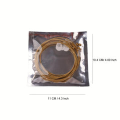 6pcs Acoustic Guitar Strings Brass Hexagonal Steel Core Strings