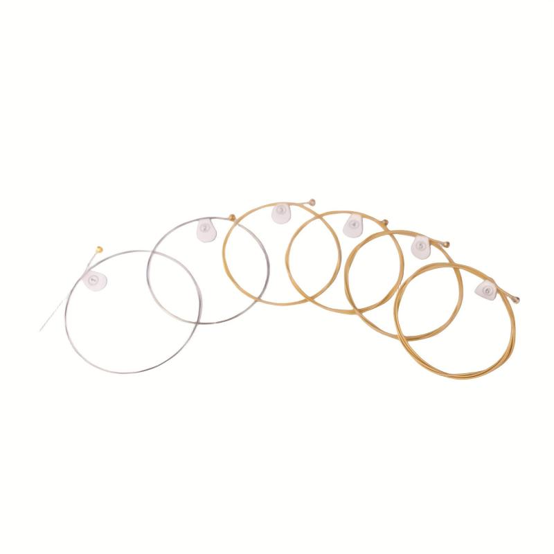 6pcs Acoustic Guitar Strings Brass Hexagonal Steel Core Strings