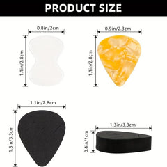 12 Guitar Paddles with 2 Storage Boxes, 10 Anti-Slip Stickers