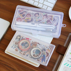 Transparent Guitar Paddle Storage Box Hand Ledger Sticker Split Mini Box
