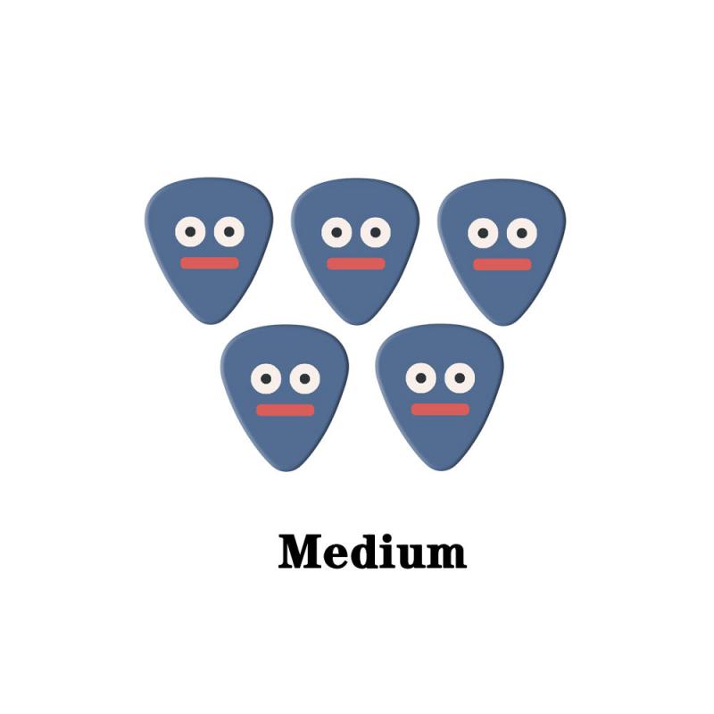 5pcs Bass Guitar Picks Face Style 3 Sizes 0.46 0.71 1.0mm Durable & Versatile