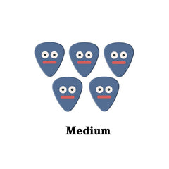 5pcs Bass Guitar Picks Face Style 3 Sizes 0.46 0.71 1.0mm Durable & Versatile