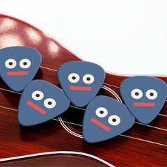 5pcs Bass Guitar Picks Face Style 3 Sizes 0.46 0.71 1.0mm Durable & Versatile