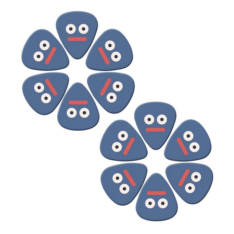 5pcs Bass Guitar Picks Face Style 3 Sizes 0.46 0.71 1.0mm Durable & Versatile